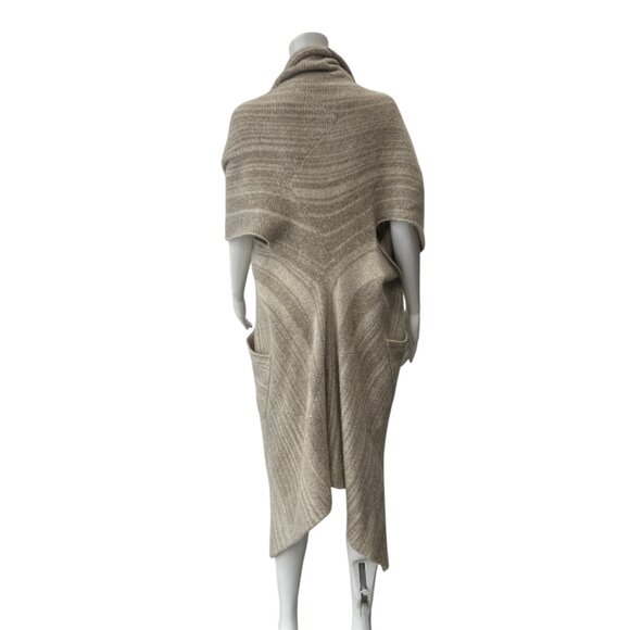 $2195 The Elder Statesman Beige Knit Cashmere Open Midi Vest one size - Picture 3 of 7